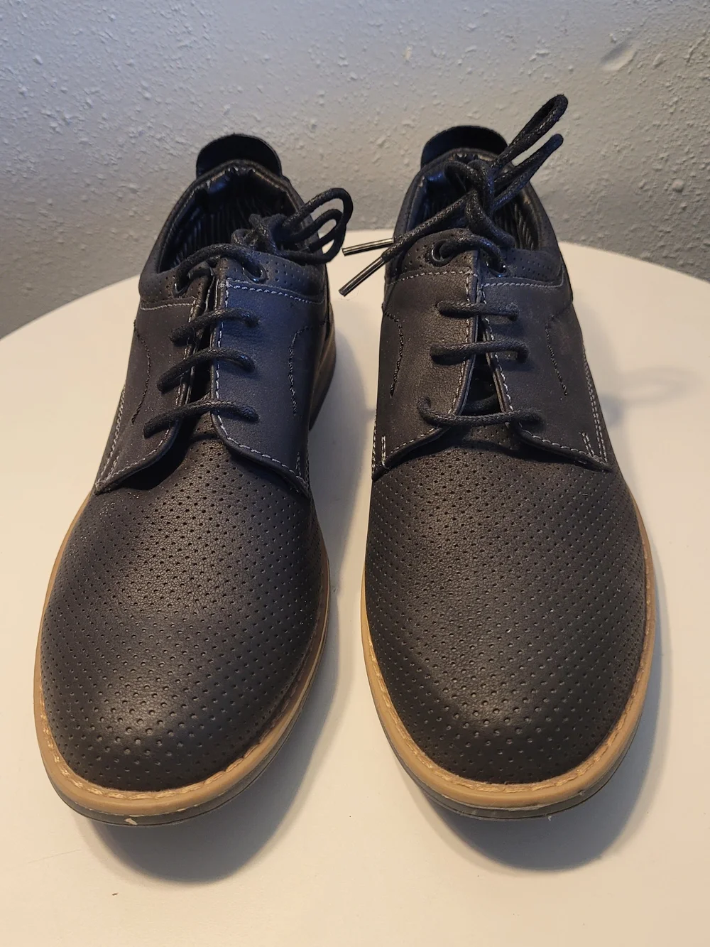 Boys Black Dress Lace-Up Shoes with Contrast Sole